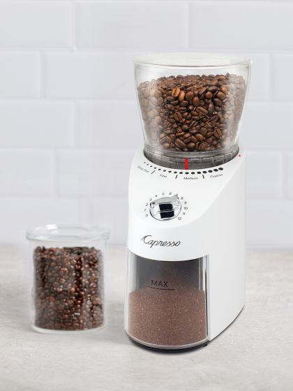 Capresso 565 Infinity Conical Burr Grinder with Brush and Cleaning Tab