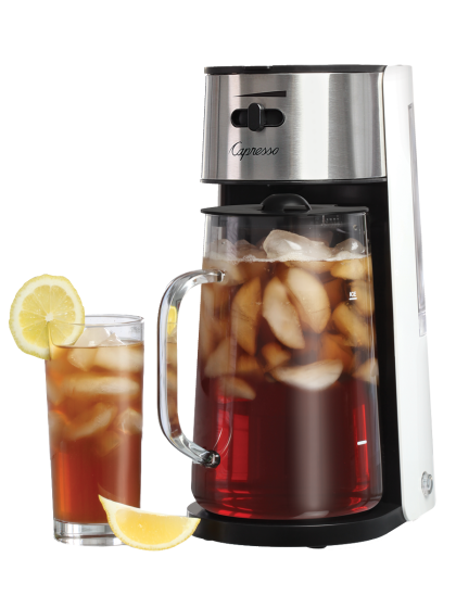 Mr. Coffee Tea Cafe 2-in-1 Iced Tea Maker with Glass Pitcher, 2.5 Qt Black  